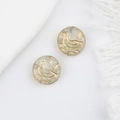 Detail of 11mm glass duck beads with gold engraving for DIY jewelry making - Clear
