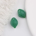 Vue macro de perles citron 3D avec texture fine pour la fabrication de bijoux DIY - Vert Foncé