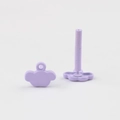Close-up of light purple cloud-shaped matte earrings with stainless steel pins - Purple