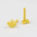 Macro view of yellow cloud-shaped DIY earring components with stainless steel pins - Yellow