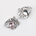 Detaillierte Vorder- und Rückansicht des silbernen Sternanhängers mit rosa Zirkon-Inlay - Silber Violett Stein