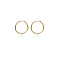 Boucles d'oreilles créoles dorées polies avec design minimaliste fermé sur fond blanc - Petit / Or