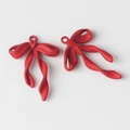 Detalle de colgantes de lazo rojo mate para joyería DIY con ojales de suspensión - Rojo