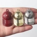 Miniature alloy baseball cap pendants in red gold and silver for DIY jewelry making - Random Mix