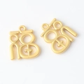 Macro detail of matte gold Fu character alloy pendant charms for DIY jewelry making - Matte Gold
