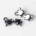 Macro shot of gun black sunglasses pendant with black zircon inlays for DIY jewelry - Gun Black Zirconia