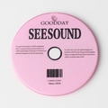 Detail of pink acrylic round CD-style pendant with meteor engraving for DIY jewelry - Pink