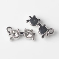 Pendentif lunettes en alliage argenté avec zircon pour création de bijoux - Base Argent Blanc