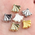 Irregular fan-shaped alloy beads for DIY jewelry in five metallic finishes and colors - Random Mix