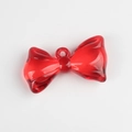 Macro view of transparent red resin bow pendant with gold hanging loop for DIY jewelry - 41*31mm / Red Small Bow