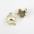 Detailed view of gold alloy star charms with resin inlay and three loops for DIY jewelry - Gold Base Transparent