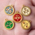 Colorful alloy evil eye pendants for DIY necklaces and bracelets making - Random Mix