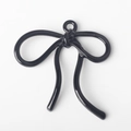 Detalle de colgante de lazo negro brillante con bucle para creación de joyas de bricolaje - Negro
