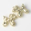 Detail of golden alloy balloon dog pendants with pearl inlay and beaded edges for DIY jewelry - Gold Base Pearl
