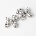 Macro shot of two silver balloon dog charms with pearl inlay for DIY jewelry design - Silver Base Pearl