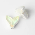 Detail of mermaid tail charms with iridescent green resin inlay for DIY jewelry making - Silver White Green