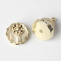 Detailed view of alloy lotus pod resin charms for DIY jewelry with gold metal accents - Gold Base White