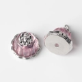 Détails de breloques pudding en résine rose avec bases métalliques pour bijoux DIY - Argent Rose