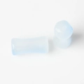 Macro detail of light blue matte bamboo-shaped glass spacer beads for DIY jewelry making - Blue Gradient