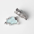 Detalle de colgantes de nube de resina azul con perlas y circones para joyería DIY - Base de Plata Azul