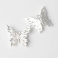Pendenti a farfalla in argento con perle e design traforato per gioielli fai-da-te - Argento Bianco