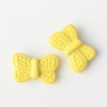 Detail of bright yellow bow-knot butterfly beads with embossed texture for DIY jewelry - Yellow