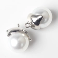 Close-up of pearl dolphin charms with silver metal caps for DIY jewelry making - Dolphin Shape (Silver) / Silver