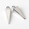Polished silver pyramid pendant with closed bail loop for custom DIY jewelry making - Silver