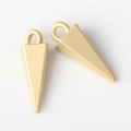 Detailed view of matte gold pyramid pendants with integrated hanging loops for DIY jewelry - Matte Gold