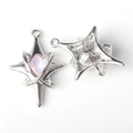 Dettaglio di ciondoli a stella in argento con zircone rosa per gioielli fai-da-te - Argento / Rosa
