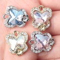 3D alloy butterfly charms with zircon inlays for DIY jewelry making in gold and silver - Random Mix