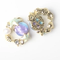 Pendentif étoile de mer dorée avec émail bleu et cristal coloré pour bijoux DIY - Or