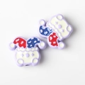 Detail of lavender clown hat charms with star patterns for DIY jewelry making - Purple