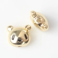 Detail of bear panda spacer beads with gold plating and central hole for jewelry DIY - Gold