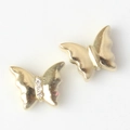 Detalle de dijes de mariposa dorados para joyería DIY con detalles de circonitas - Dorado