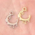 Pendentifs lune irrégulière en alliage doré et argenté pour la création de bijoux DIY - Mélange Aléatoire