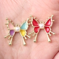 Colgantes de mariposa coloridos con esmalte y perla para creación de joyas DIY - Mezcla Aleatoria