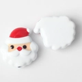 Detalle del dije de Papá Noel de doble cara con esmalte colorido y agujero para cuentas DIY - Blanco