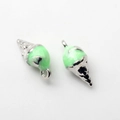 Macro detail of ice cream cone pendants with mint green enamel and silver zinc alloy - Green (Silver Base)