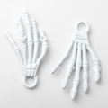 White skeleton hand charms in matte alloy for Halloween DIY jewelry and accessories - White