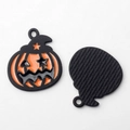 Colgantes de calabaza con sombrero de bruja en esmalte naranja y negro para joyería DIY - Negro y Naranja