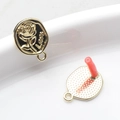 Detail von Rosen-Anhänger aus Legierung mit schwarzem Emaille und Love-Text für DIY-Schmuck - Gold