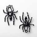 Ciondolo a ragno minimalista in lega nera con perla bianca per creazione gioielli fai da te - Smalto Nero con Perla d'Imitazione Bianca / Nero