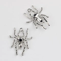 Dettaglio di ciondoli a forma di ragno argento con strass neri per gioielli fai-da-te - Base Argento Strass Nero