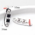 Orecchini a graffetta argento con pietre nere quadrate, lunghezza totale 34mm - Base Argento-Strass Nero