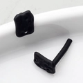 Detailed macro view of black geometric matte alloy DIY jewelry earring accessories - Black