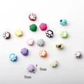 8mm colorful alloy cat paw beads for DIY handmade jewelry earrings and necklaces - Cat Paw Shape / Random Mixed