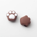 Dettaglio di perla a zampa di gatto in lega con foro laterale per creazione gioielli - Forma a Zampa di Gatto / caffè