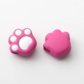 Dettaglio di perline a forma di zampa di gatto rosa e bianco per gioielli fai-da-te - Forma a Zampa di Gatto / Rosa Rosso