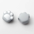 Detailed view of cute cat paw alloy beads with grey enamel for DIY jewelry making - Cat Paw Shape / Light Gray
